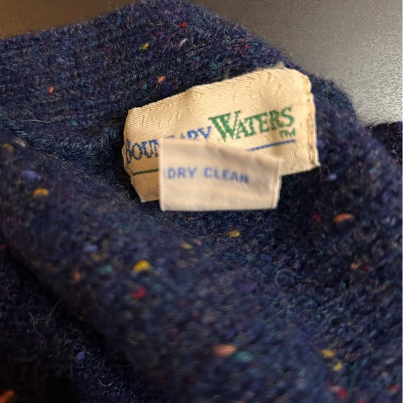 Vintage Boundary Waters Sweater Cardigan Wool Blend V-Neck Button Front Women M - Picture 7 of 8